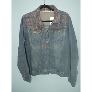 NWT Keren Hart 100% Cotton Jean Jacket Colorful